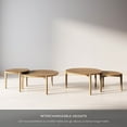 thumbnail image 5 of Nathan James Kendall Round Nesting Living Room Coffee Table Set of 2, Stalking Accent Tables with Wire Brushed Finish, Light Brown, 5 of 7