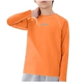thumbnail image 3 of Babcutegg Long Sleeve Breathable Cotton T-Shirt for Kids – Unisex Casual Base Layer Top for Sports, Everyday Wear, and Layering Orange Size 14-15, 3 of 10