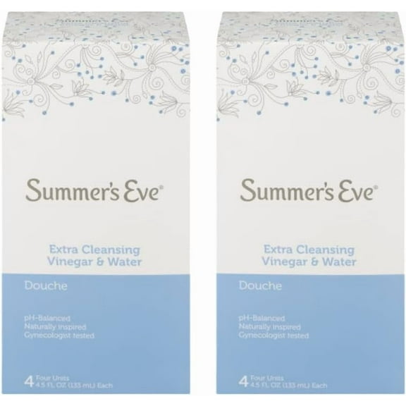 Summer's Eve Douche, Extra Cleansing Vinegar and Water, 4.5 Fl Oz, 4 Count (Pack of 2)
