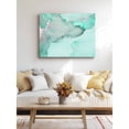 thumbnail image 4 of Aqua Marble Wall Art for Living Room,Canvas Picture Wall Decor for Bathroom Bedroom,Modern Abstract Waves Silvery Farmhouse Painting Artwork for Office Kitchen Hallway Dining Room Home Decor 16"x20", 4 of 8