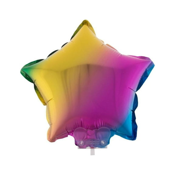 Balloon-Foil-Star on Stick 11"x11"-Rainbow