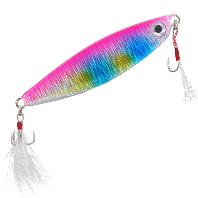 Pesca en la orilla, placa de hierro láser fundido, cebo de pescado para fortalecer la ranura de sangre, tres anzuelos, cebo falso, lanzamiento lejano, caballa, perca, cebo Luya.