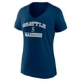 thumbnail image 2 of Women's Navy Seattle Mariners Heart and Soul V-Neck T-Shirt, 2 of 3
