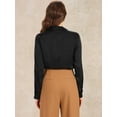 thumbnail image 3 of DARING DIVA Bodysuit Button Down Shirt Casual Tops L Black, 3 of 6