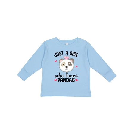 

Inktastic Just a Girl Who Loves Pandas Gift Toddler Toddler Girl Long Sleeve T-Shirt