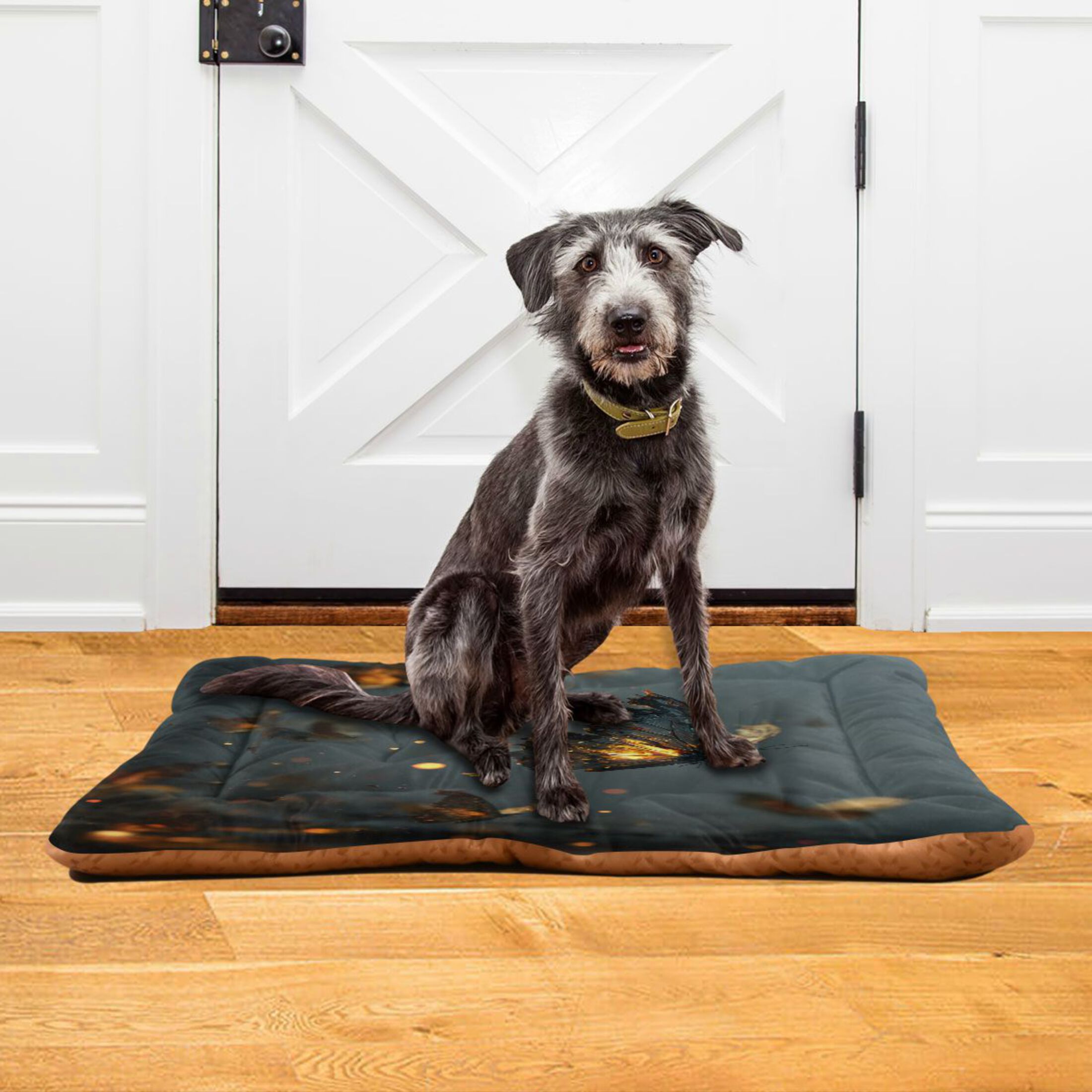 Qxltty Fire Butterfly Ped Pad Wear-resistant and Hard to Bite Through Sleeping Pad for Small Medium Large Dogs Winter Pet Bed 36×24in