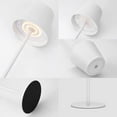 thumbnail image 5 of Ralbay 2 Pack White Rechargeable LED Table Lamp,Portable Battery Outdoor Lamp Waterproof 3W 5000mAh White Dining Lamps, Stepless Dimmable Battery Operated Lamp for Restaurant Home, 5 of 6