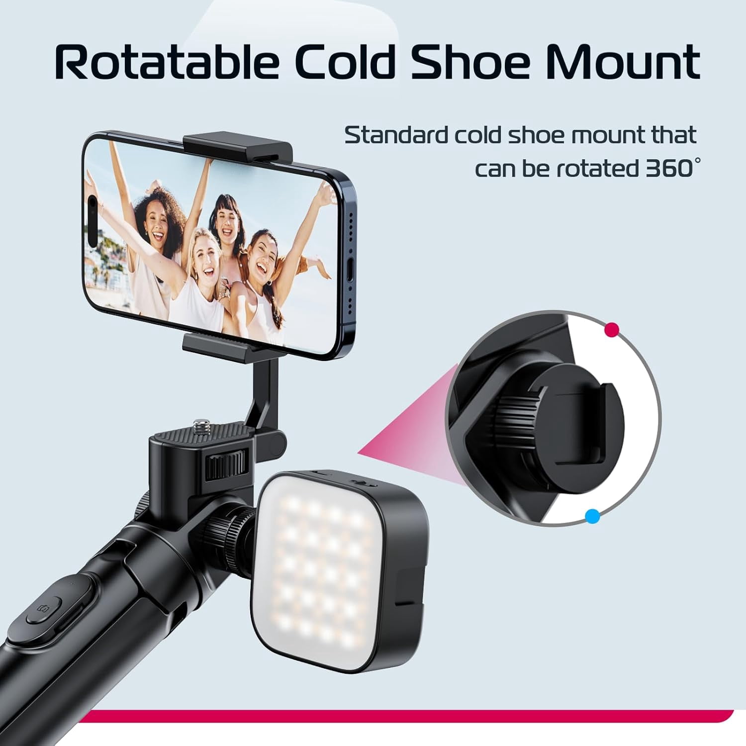 Ulanzi MT-70 Extendable Tripod,63" Selfie Stick Vlog Tripod Stand With 2 Phone Clips for Smartphone Camera