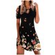thumbnail image 2 of ICHUANYI Clearance Women Casual Slimming Draw Back Printed Short Sleeves Cold Shoulder Dress(Pink, M) Ichuanyi Ichuanyi, 2 of 8