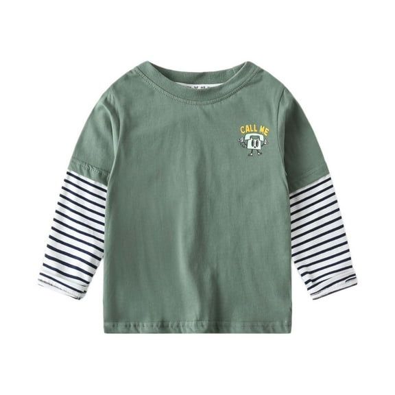 purcolt Toddler Boys Long Sleeve Shirts Soft Crewneck Graphic Tees Tops Kids Layered T-Shirts, Sizes 18 Months-11 Years