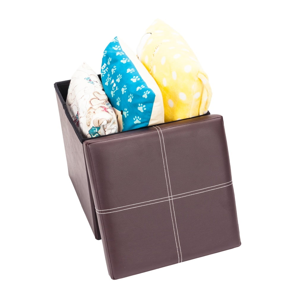 Lowestbest Leather Footstool, Classic and Durable Square Suitable for Small Storage Stool Toy Box in Multiple Locations, Brown Lowestbest Leather Footstool, Classic and Durable Square Suitable for Small Storage Stool Toy Box in Multiple Locations, Brown