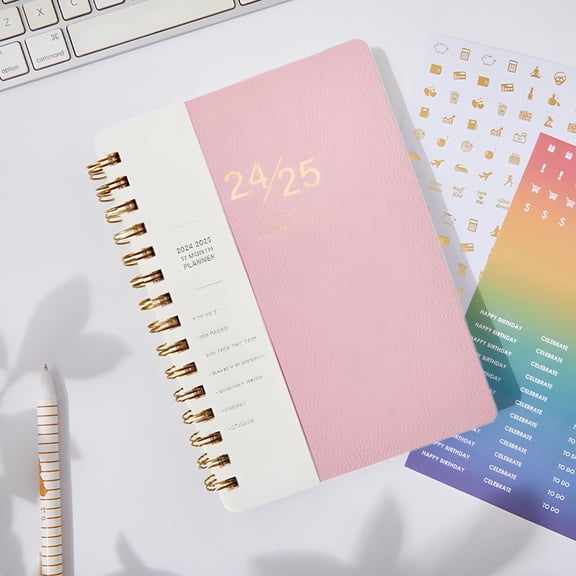 CCOCC 2025-2026 Planner,Weekly & Monthly Planner from Jan 2025-Jun 2026,18 Month Day Planner with Tabs,Academic Calendar Planner 2025-2026,100GSM Thick Paper,A5 Size,Pink