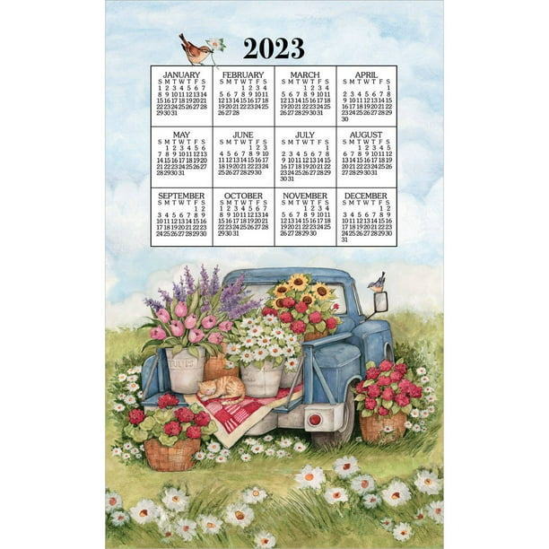 kay-dee-designs-2023-calendar-towel-flower-truck-walmart