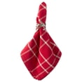 thumbnail image 4 of CC Home Furnishings Set of 6 Berry Red Plaid Square Napkins 20", 4 of 8