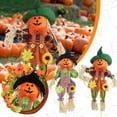 thumbnail image 4 of XHKUYI Halloween Pumpkin Scarecrow Decoration 23.6 inch, Halloween Fall Harvest Standing Scarecrow with Witch Hat and Bow, for Autumn Harvest, Halloween Yard and Garden Decoration, 4 of 4