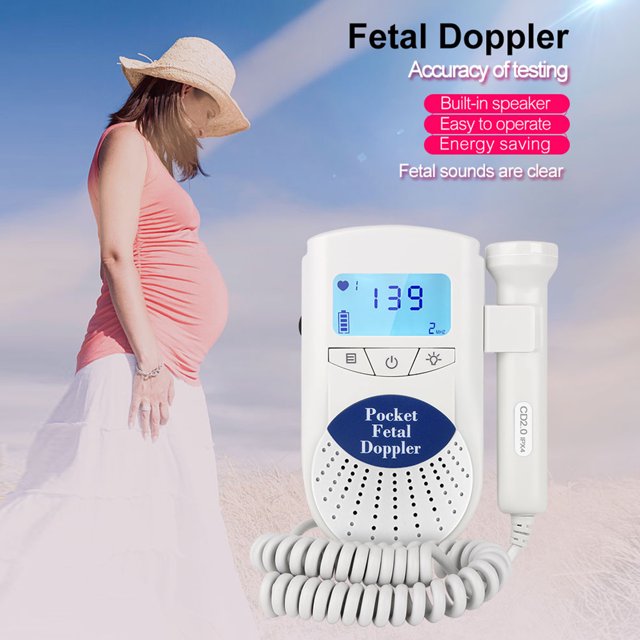 Doppler fetal de bolsillo para el hogar Detector de latidos del corazón del bebé Doppler Fetal