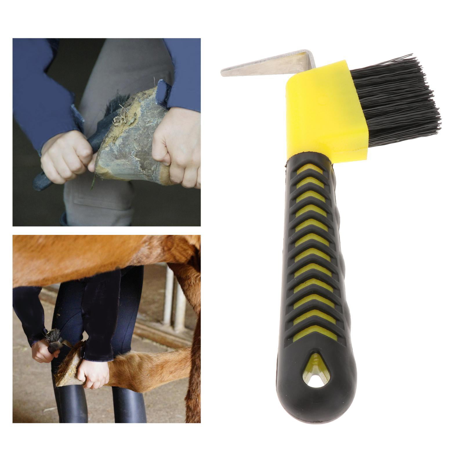 Intrepid International Rubber Coated Grip Hoof Pick Brush Horse Grooming Tool 