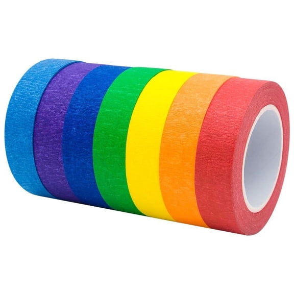 Colorful Masking Tape, Kids Art & Craft DIY Decorative Washi Tape for Scrapbooking, Office & Holiday Decor (12 Colors, 15mm x 13m)