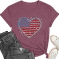 thumbnail image 5 of Mifsaly Womens Crewneck Short Sleeve Tops Summer Casual Rhinestone Heart Graphic T Shirts Loose Fit Dressy Daily Wear Sparkly Patriotic Fashion Tees M, 5 of 6