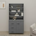 thumbnail image 1 of vidaXL Highboard HAMAR Solid Wood Pine Dark Grey, 1 of 5