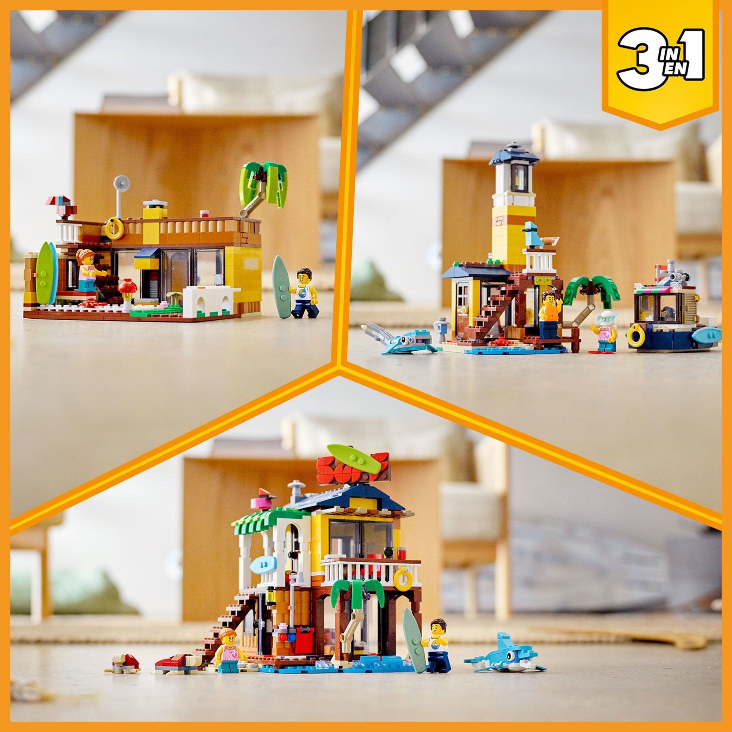 Hotsell 3x LEGO 31118 Surfer Beach House