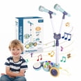 thumbnail image 1 of IMENGL Microphone With Stand Kids Standing Microphone Kids With Adjustable Stand Microphone For Kids With Flashing Stage Lights And Pedals Singing Recorder For Girls Boy Baby Musical Instruments,Bab, 1 of 8