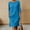 c01Blue, variant on Women 3/4 Sleeve Midi Dress Round Neck Side Pockets Dresses Loose Casual Solid Color Tunic Dress Summer Shift Outfits Red XXL