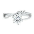 thumbnail image 2 of 0.87 ct Round Cut Moissanite Three-Stone Engagement Ring for Women in 18K White Gold, 2 of 2