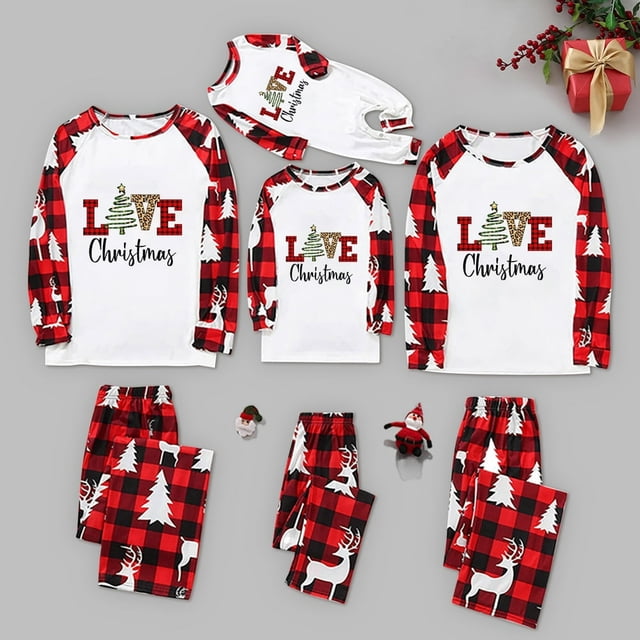 2023 Pyjamas de Noël pour Bébé Imprimé Garçon Pyjamas en Coton Biologique Fille Bébé Pyjamas de Noël