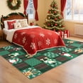thumbnail image 2 of HOMERRY Xmas Rug Plaid Home Decor Carpet Indoor Modern Washable Non-slip Throw Rug for Living Room 5' x 7' Green, 2 of 5