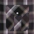 thumbnail image 5 of Coevals Club Men's Western Shirt Cowboy Plaid Country Pearl Snap Button Long Sleeve Two Pockets Work Shirts 01 Purple Black White Small, 5 of 7
