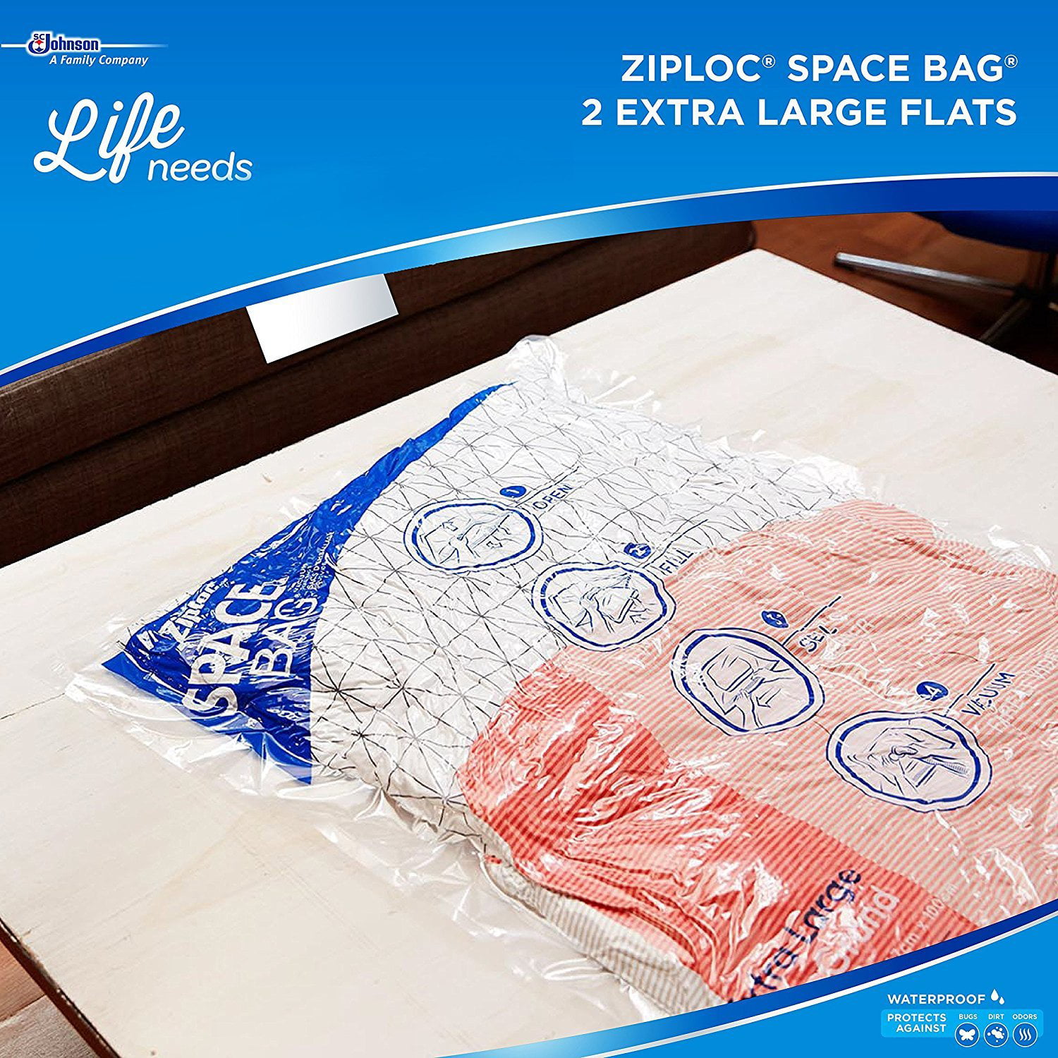 Ziploc Space Bag Jumbo Flats, 2 ct 