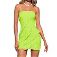 thumbnail image 5 of Off Shoulder Women Strapless Slim Ifit Ruffle Club Bodycon Mini Dress, 5 of 6
