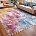 thumbnail image 1 of Macgace Modern Abstract Rugs for Living Room, 4'x6' Machine Washable Area Rug with Non Slip Backing for Bedroom, Soft Floor Covering Contemporary Carpet for Dining Room Home Office, Galaxy, 1 of 8