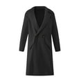 thumbnail image 6 of jsaierl Women Solid Lapel Woolen Button Up Pocketed Long Sleeve Breasted Trench Coat Long Outwear, 6 of 7