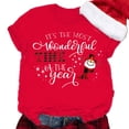 thumbnail image 4 of MPWEGNP Noël C'est la Plus Belle Période de l'Année T-Shirt à Manches Courtes Col Rond Imprimé Lettre pour Femmes Rouge TTG, 4 of 5
