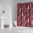 thumbnail image 2 of Rideau de Douche pour Salle de Bain Xmas Forêt Rustique Ferme Triangle Arbre Rideau de Salle de Bain Durable Amusant Crochets de Rideaux de Salle de Bain Inclus,72x72 Pouces, 2 of 5