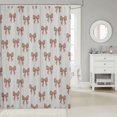 thumbnail image 2 of Manfei Brown Dreamy Bowtie Shower Curtain 72Wx72L,Kawaii Bowknot Bathroom Curtain, 2 of 5