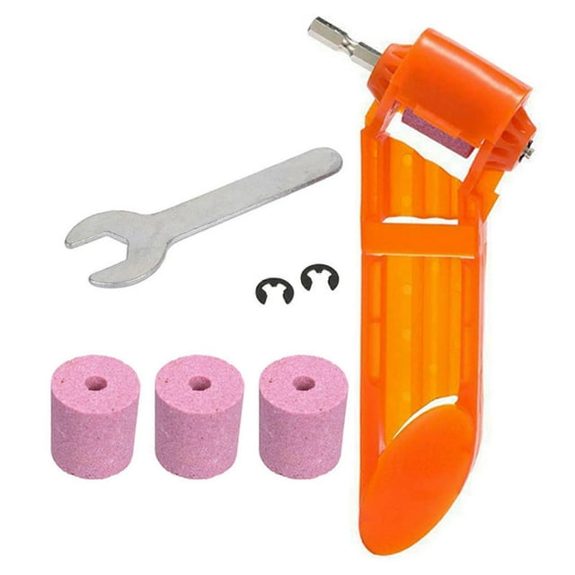 Drill Bit Sharpener with Wrench & 3 Stones, Portable Grinder Tool for 2-12.5mm Twist & Impact Bits