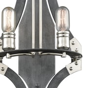 Elk Home 12-Inch Wide Riveted Plate Sconce, Modern, Silverdust Iron