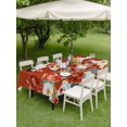 thumbnail image 4 of Outdoor Tablecloth with Umbrella Hole for Patio/Picnic/Party/Camping, Country Flowers Waterproof Table Cloth Rectangle Table Cover Washable, Red Japanese Peony Floral White Bird (54"x 80"), 4 of 8