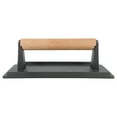 thumbnail image 1 of Steak Weight Cast Iron Bacon Press Wood Handle Pattern Bottom Grill Press for Burger Griddle Sandwich BBQ Vegetables Rectangle, 1 of 5