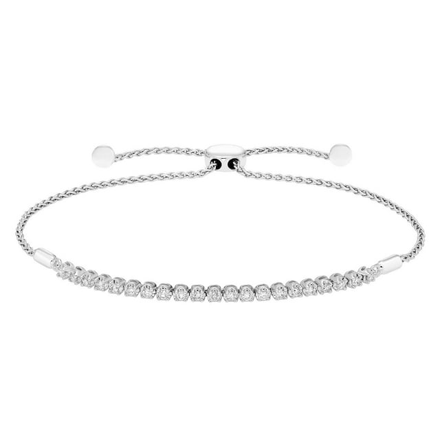 0.27 CT. T.W. Diamond Tennis Bolo Bracelet in Sterling Silver