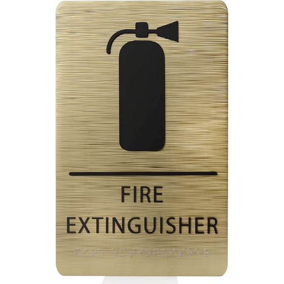 ADA CENTRAL SIGNS - 6" X9" Fire Extinguisher Sign - ADA Compliant Tactile Graphics Grade 2 Braille Text | Wall Mount Emergency Plastic Signs for Shopping Malls, Office Building, Schools, & Restaurants