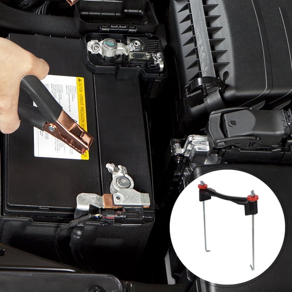 LULULION 1 Set Metal Hold Down Bracket Kit for Car Battery with Rubber Noise Reduction Compact Design