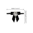 thumbnail image 2 of INSPIRE CHIC Women's Bow Tie All-match Brooch Adjustable Diamond-encrusted Neck Tie for Uniform Shirts Black One Size, 2 of 5