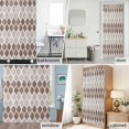 thumbnail image 6 of Geometric Moroccan Fabric Shower Curtain Moroccan Trellis Grey Brown Washable Shower Curtains for Bathroom, Waterproof Bath Curtain with Hooks Home Decor 72x72in, 6 of 8