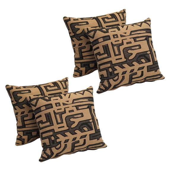 Blazing Needles 17-inch Tapestry Throw Pillows with Inserts (Set of 4) 9910-S4-ZP-ID-034