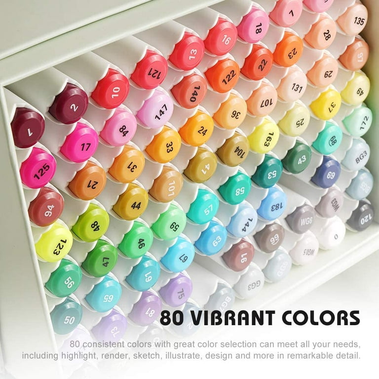 Ohuhu Alcohol Markers Skin Tone Brush Tip -Skin Color Art Marker Set for  Artist Adults Coloring Illustration -36 Portrait Colors - Refillable Ink 