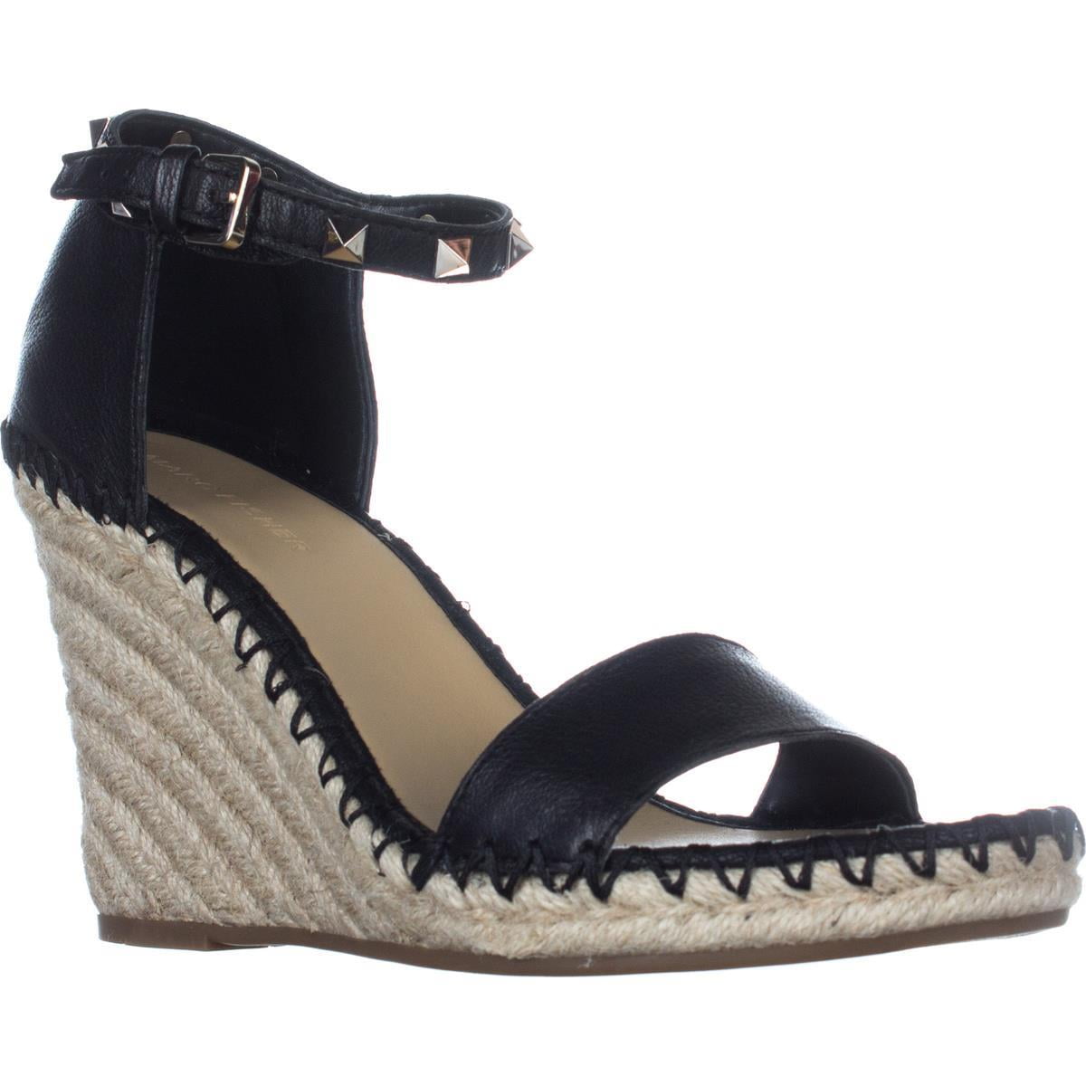 Womens Marc Fisher Kicker Espadrille Wedge Sandals Black